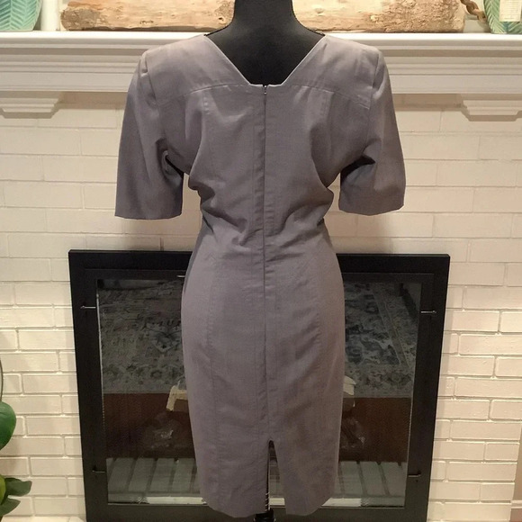 #215 Gorgeous Designer Amanda Wakeley Gray Wool/Silk Dress Size 10 - Picture 4 of 9